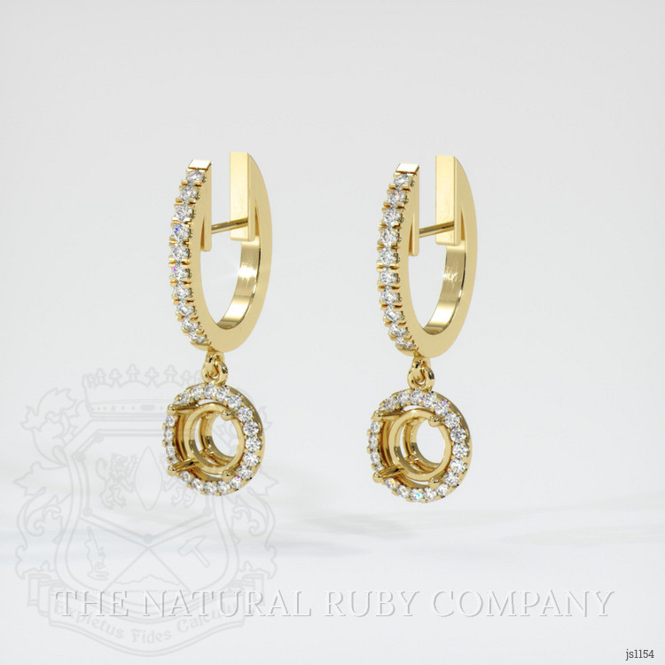 Pave Pinkish Red Ruby Earring <span>0.95</span> <span class="tooltip-light">Ct.Tw.<span class="tooltiptext">Total Carat Weight</span></span>, 18K Yellow Gold