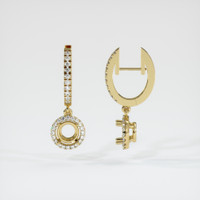 18K Yellow Gold Pave Earring Setting Image