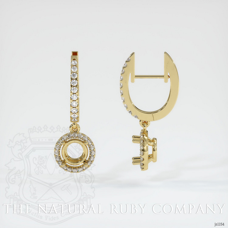 18K Yellow Gold Pave Earring Setting