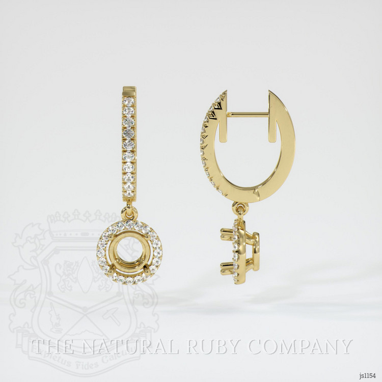 18K Yellow Gold Pave Earring Setting
