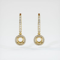 18K Yellow Gold Pave Earring Setting Image