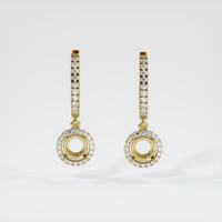 18K Yellow Gold Pave Earring Setting Image