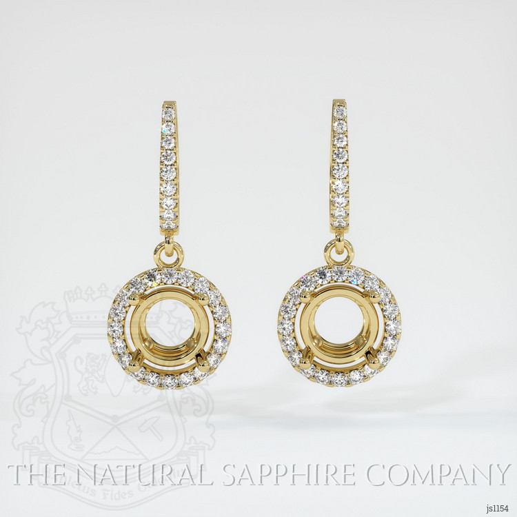 18K Yellow Gold Pave Earring Setting