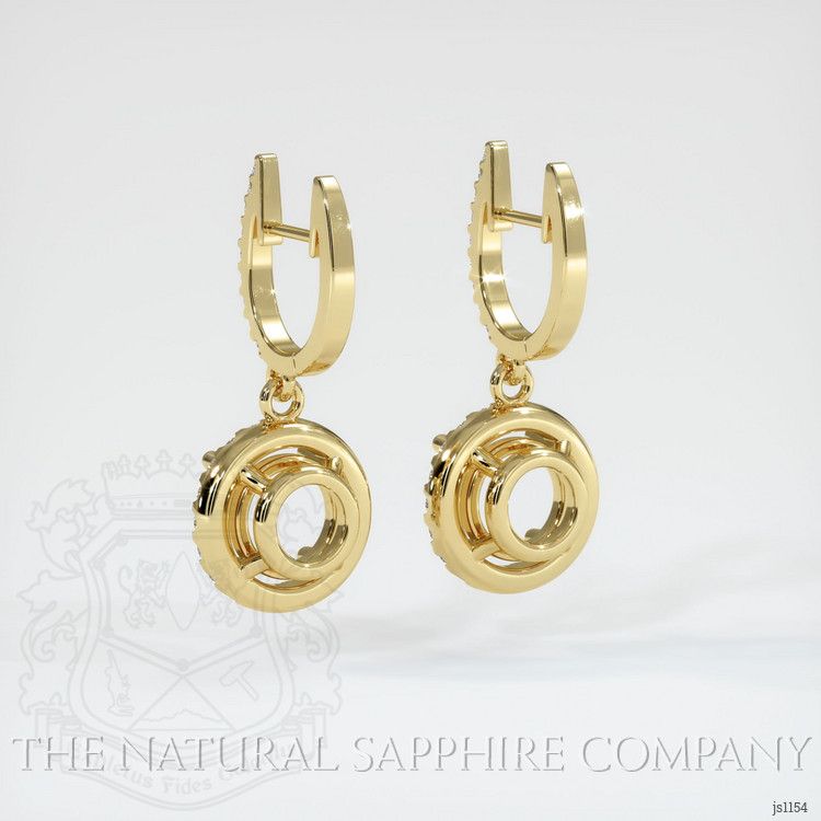 18K Yellow Gold Pave Earring Setting