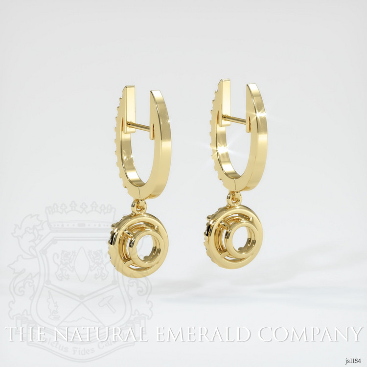 18K Yellow Gold Pave Earring Setting