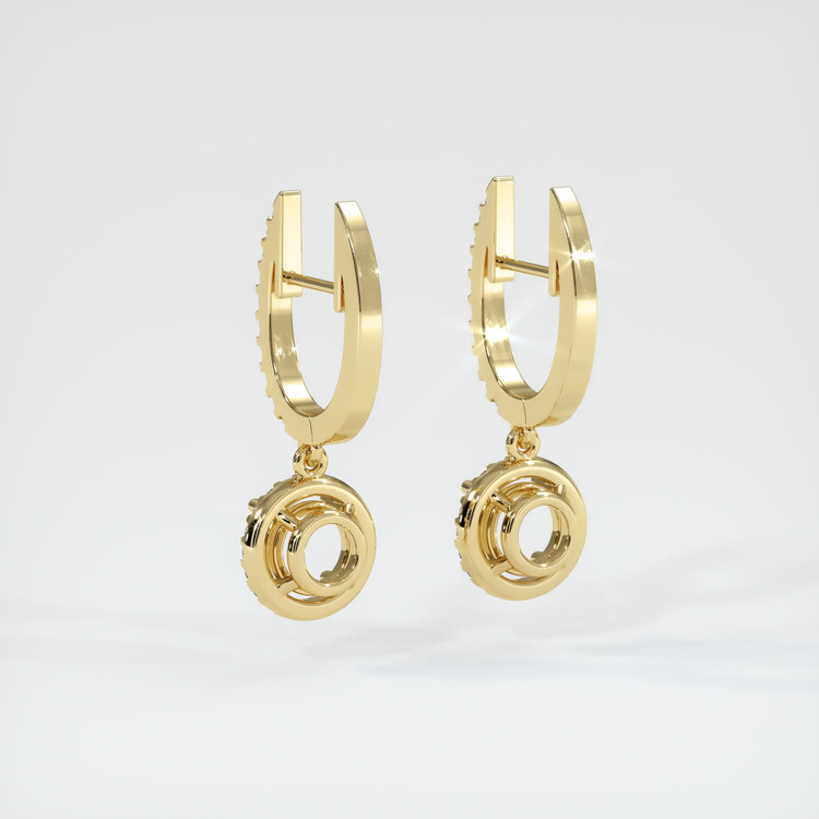 18K Yellow Gold Pave Earring Setting
