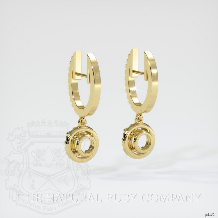 18K Yellow Gold Pave Earring Setting