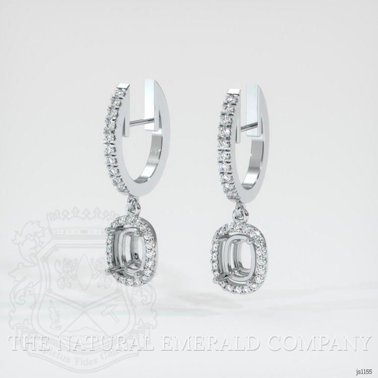 Pave Emerald Earring <span>2.10</span> <span class="tooltip-light">Ct.Tw.<span class="tooltiptext">Total Carat Weight</span></span>, Platinum 950