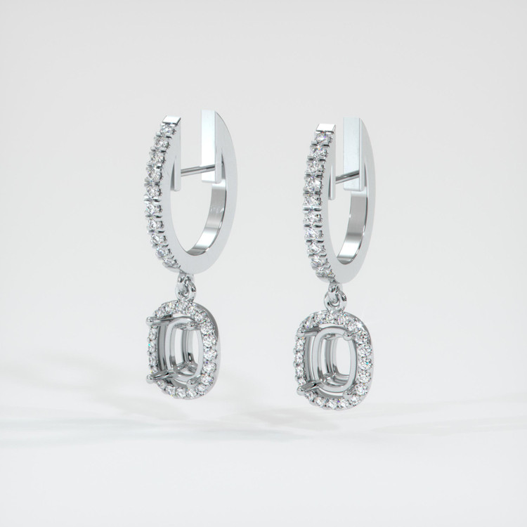 Platinum 950 Pave Earring Setting