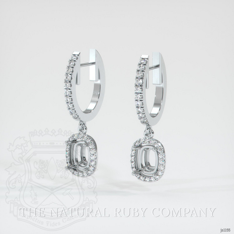 Platinum 950 Pave Earring Setting