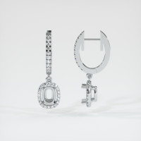 Platinum 950 Pave Earring Setting Image
