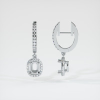 Platinum 950 Pave Earring Setting Image