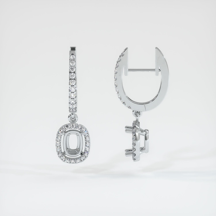 Platinum 950 Pave Earring Setting