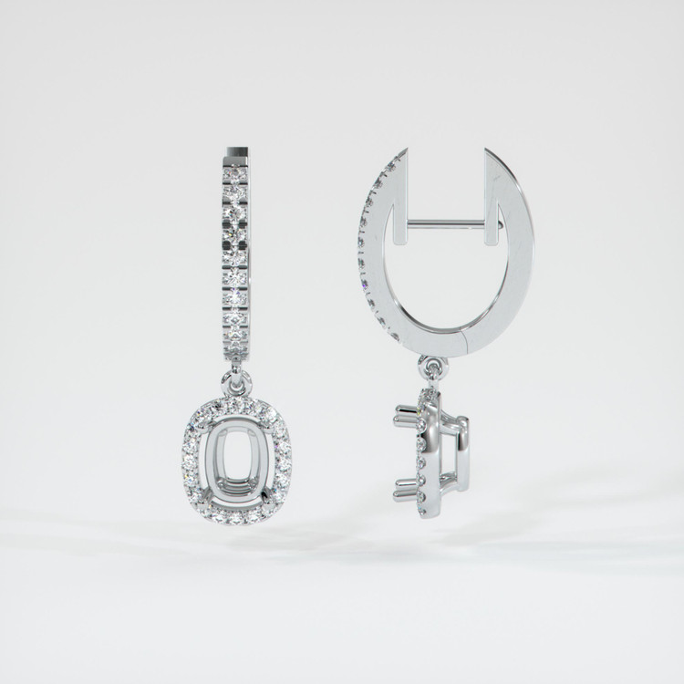 Platinum 950 Pave Earring Setting