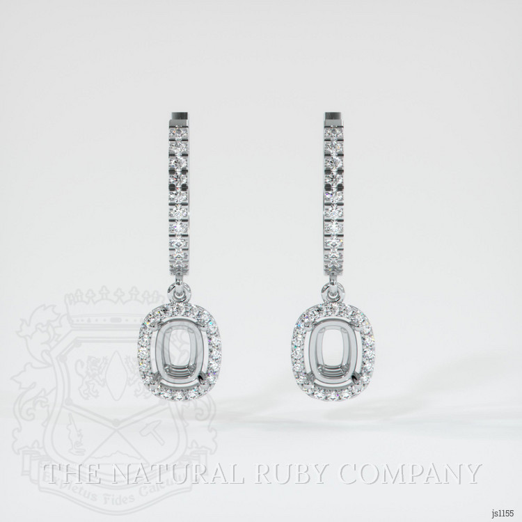 Platinum 950 Pave Earring Setting