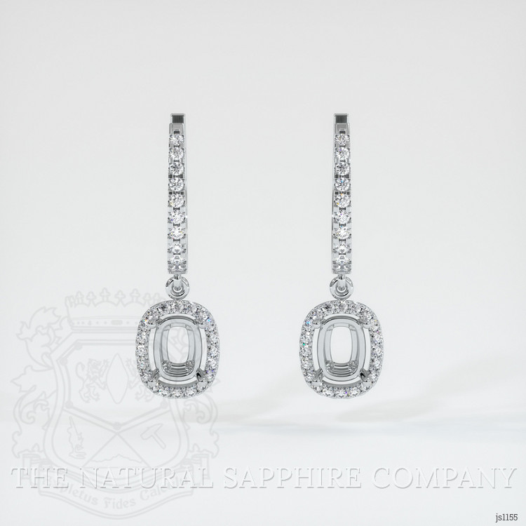 Platinum 950 Pave Earring Setting
