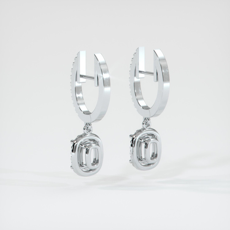 Platinum 950 Pave Earring Setting