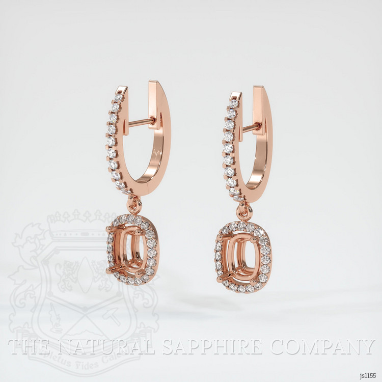 14K Rose Gold Pave Earring Setting