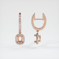 14K Rose Gold Pave Earring Setting Image