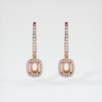 14K Rose Gold Pave Earring Setting Image