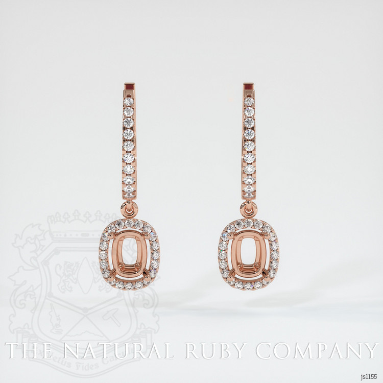 14K Rose Gold Pave Earring Setting