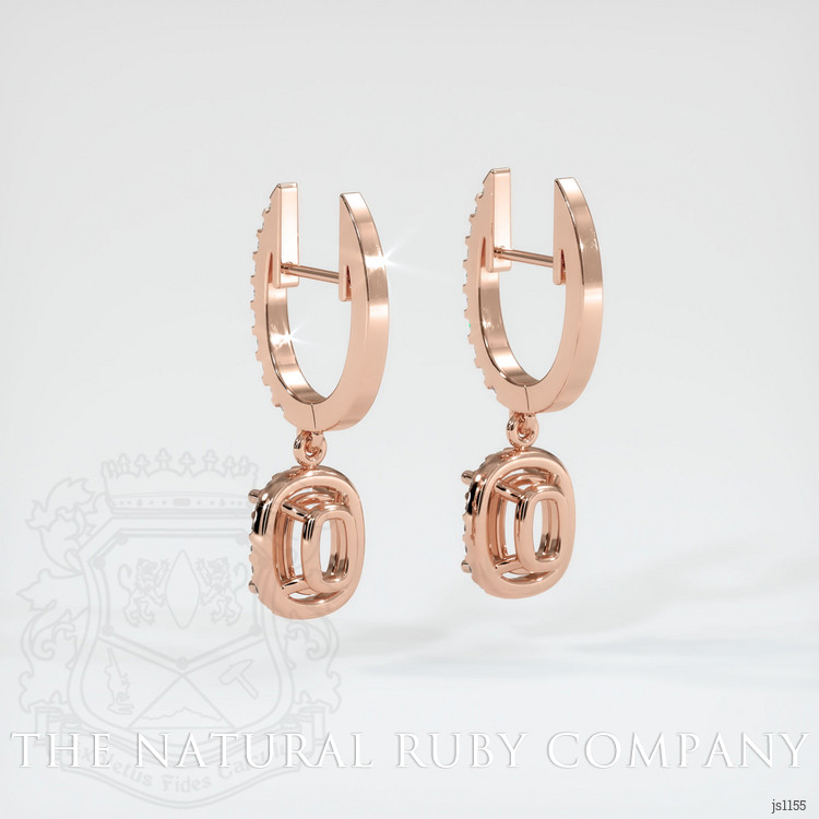 14K Rose Gold Pave Earring Setting