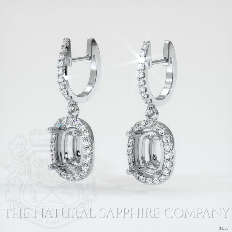 14K White Gold Pave Earring Setting