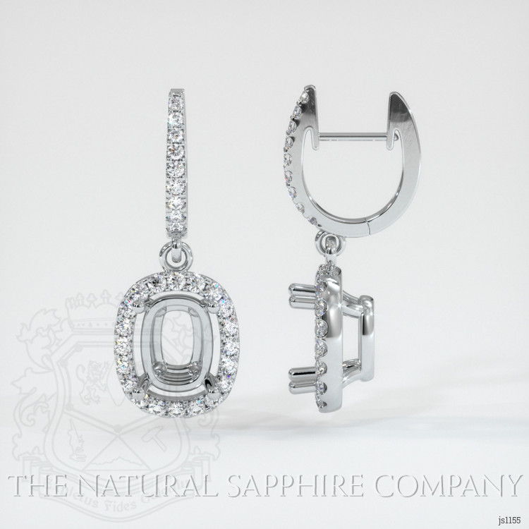 14K White Gold Pave Earring Setting