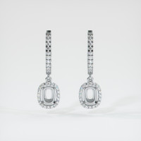 14K White Gold Pave Earring Setting Image