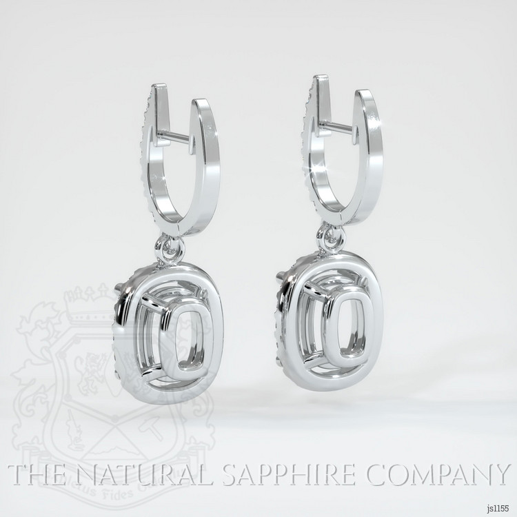 14K White Gold Pave Earring Setting