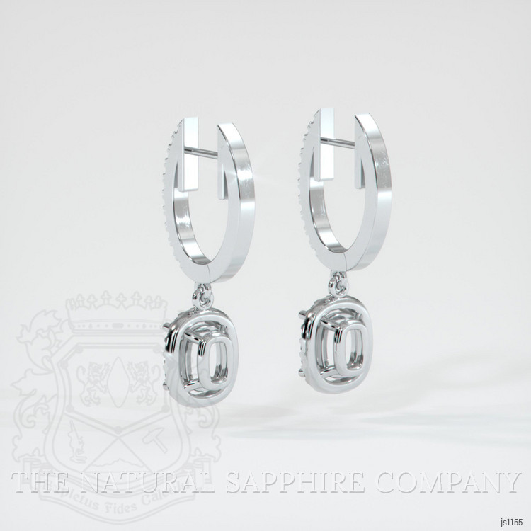 14K White Gold Pave Earring Setting