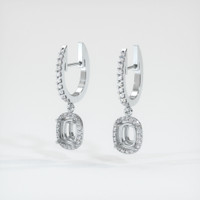 Pave Blue Sapphire Earring 2.57 Ct.Tw.Total Carat Weight, 18K White Gold Combination Setting