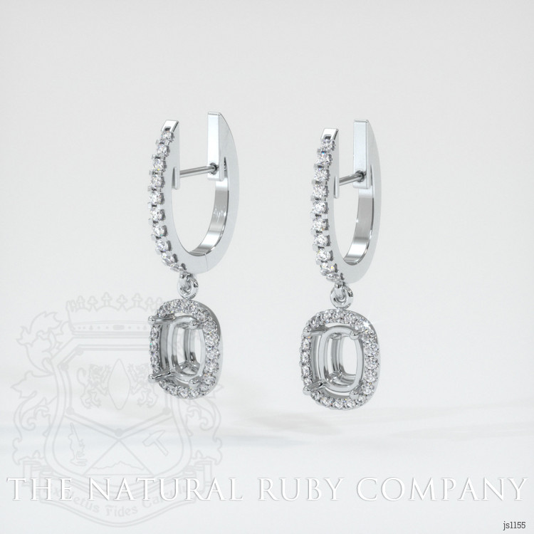 18K White Gold Pave Earring Setting