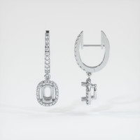 18K White Gold Pave Earring Setting Image