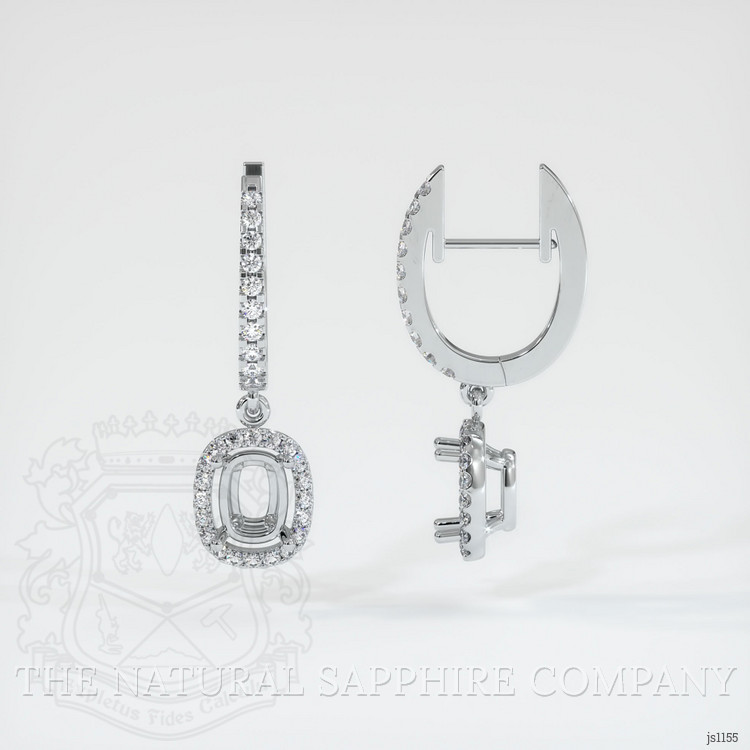 18K White Gold Pave Earring Setting