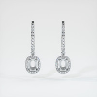 18K White Gold Pave Earring Setting Image