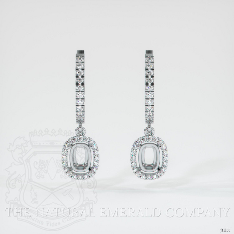 18K White Gold Pave Earring Setting