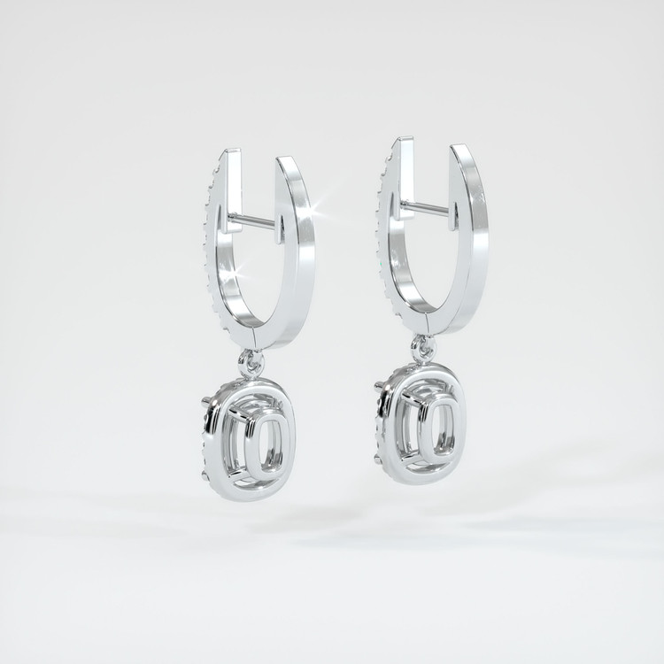 18K White Gold Pave Earring Setting