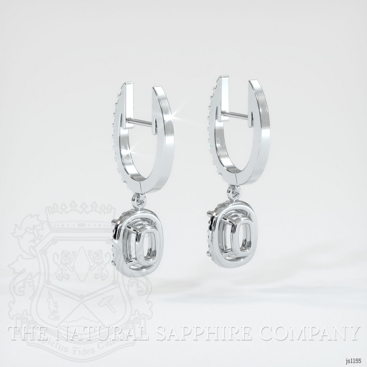 18K White Gold Pave Earring Setting