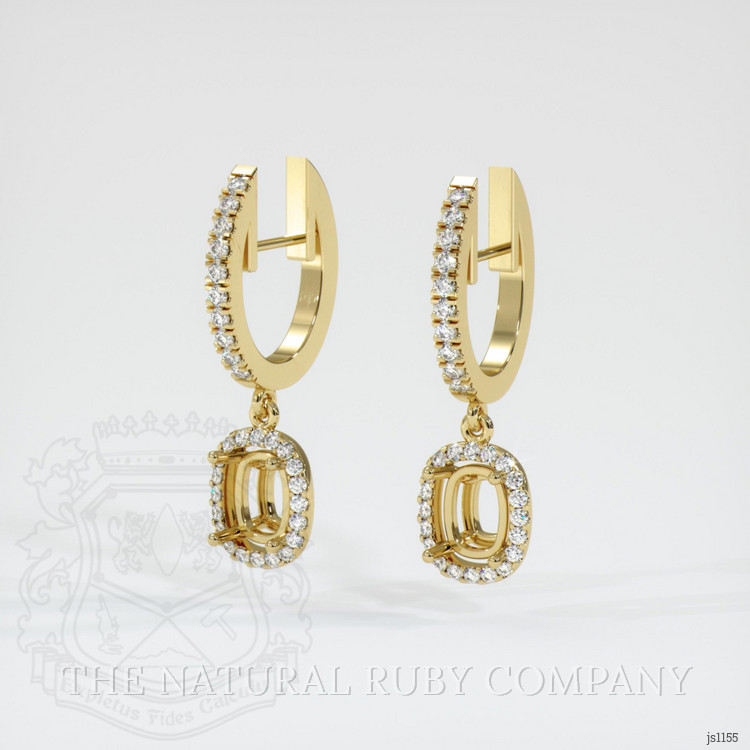 14K Yellow Gold Pave Earring Setting