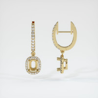 14K Yellow Gold Pave Earring Setting Image