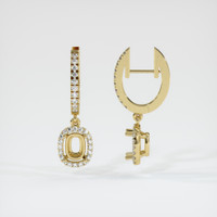 14K Yellow Gold Pave Earring Setting Image