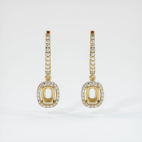 14K Yellow Gold Pave Earring Setting Image