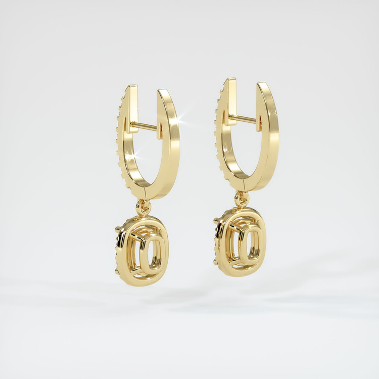 14K Yellow Gold Pave Earring Setting