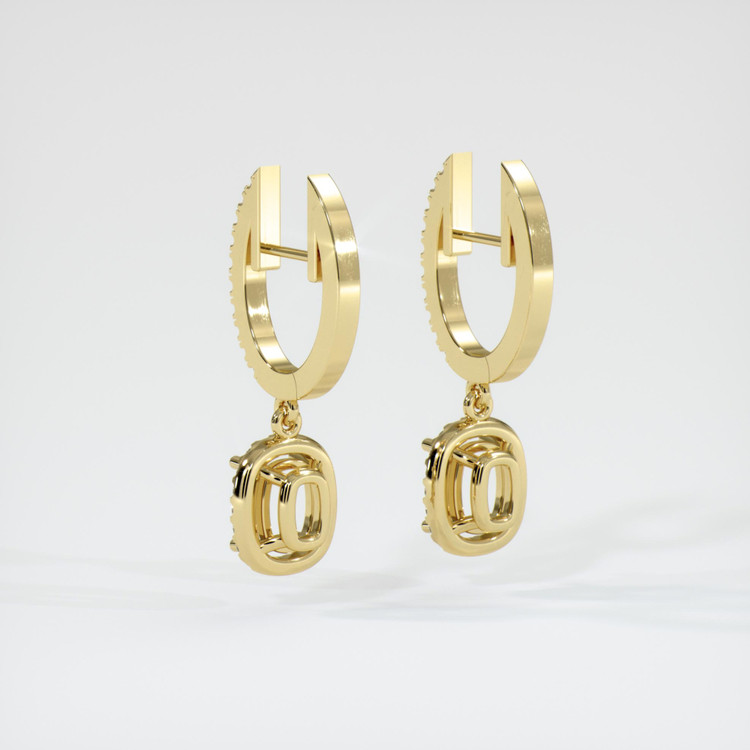 14K Yellow Gold Pave Earring Setting