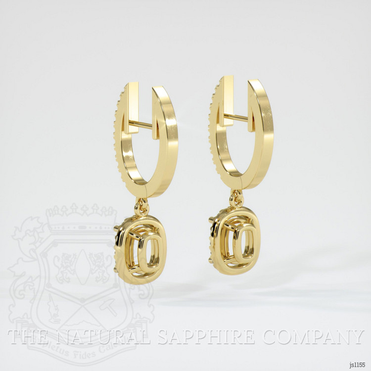 14K Yellow Gold Pave Earring Setting