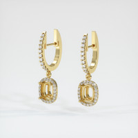 Pave Green Sapphire Earring 1.92 Ct.Tw.Total Carat Weight, 18K Yellow Gold Combination Setting
