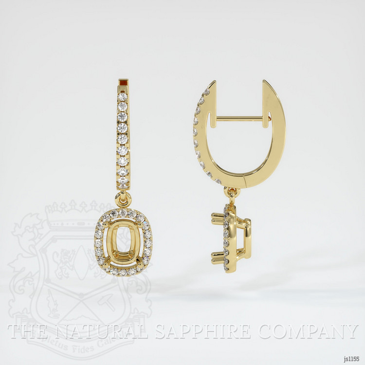18K Yellow Gold Pave Earring Setting