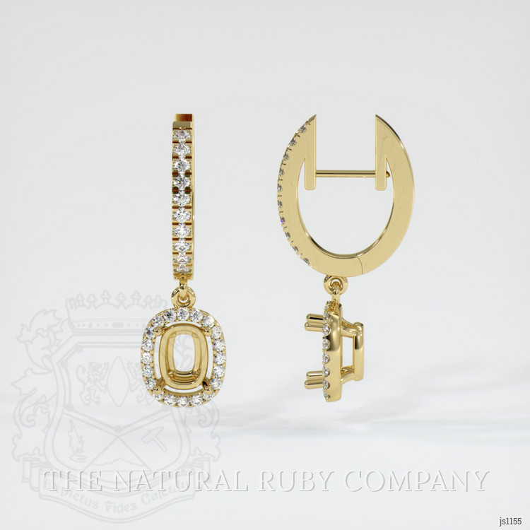 18K Yellow Gold Pave Earring Setting