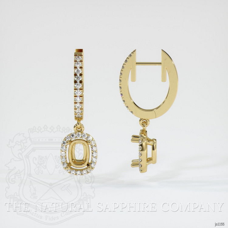 18K Yellow Gold Pave Earring Setting